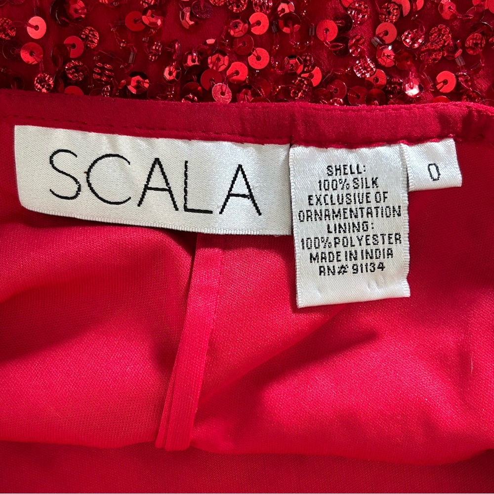 Scala Ruby Red Fully Beaded Evening Cocktail Mini… - image 7
